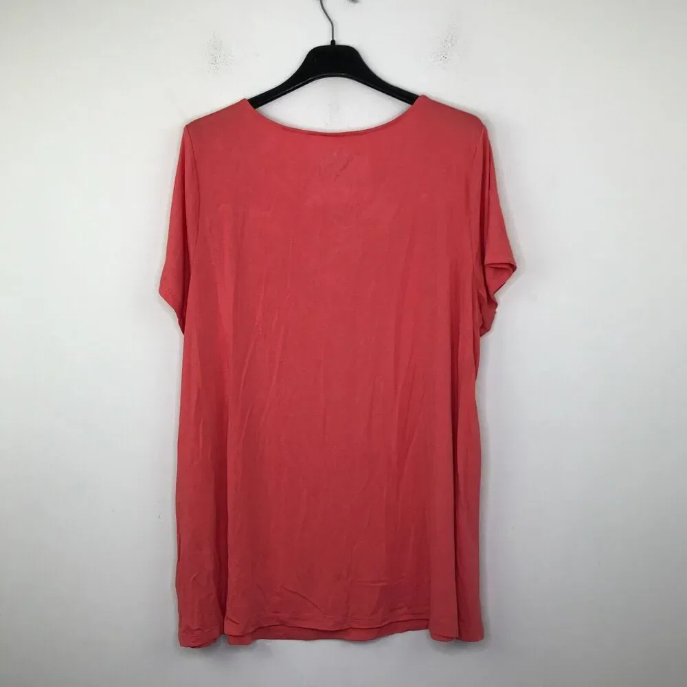 Torrid Women's 2 T-Shirts Pink Super Soft Knits Criss Cross Strap Neck Tee CN1